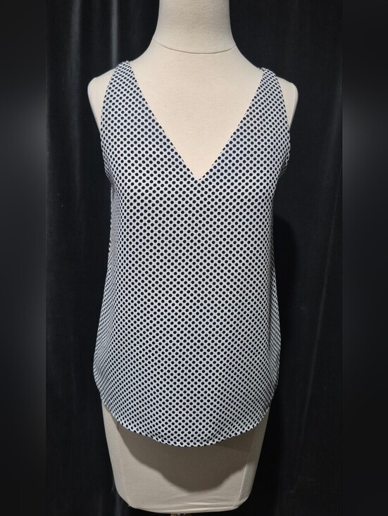 Express Tops - Express Black & White Polka Dot Crisscross Strap Camisole (Box B)